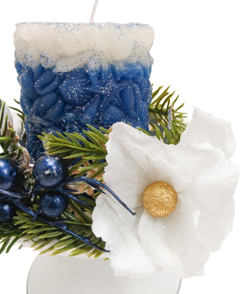 Bílý adventní svícen Bílý adventní svícen na stůl