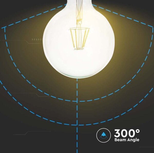 LED Žárovka FILAMENT G125 E27/6W/230V 3000K