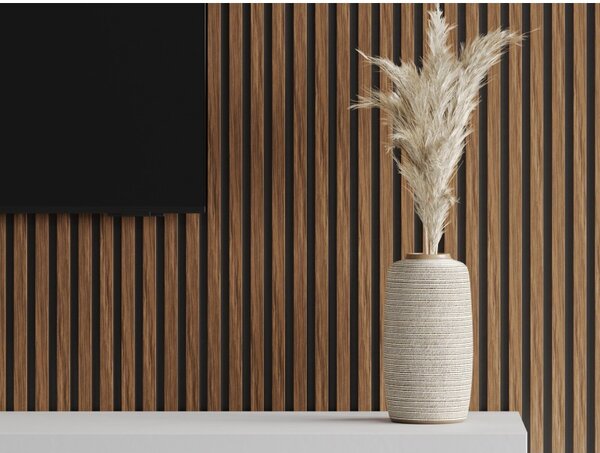 Mexen Lam-B, akustické stěnové lamely 275 × 30 cm, HDF deska 4 mm, technická dýha, mahagon rubínový, S100-275307-3015-013
