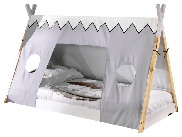 DĚTSKÁ POSTEL SE STŘÍŠKOU, 90/200 cm přírodní barvy, bílá MID.YOU - Dětské postele, Online Only