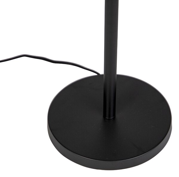Moderní stojací lampa černá s béžovým buklé stínidlem 40 cm - Simplo