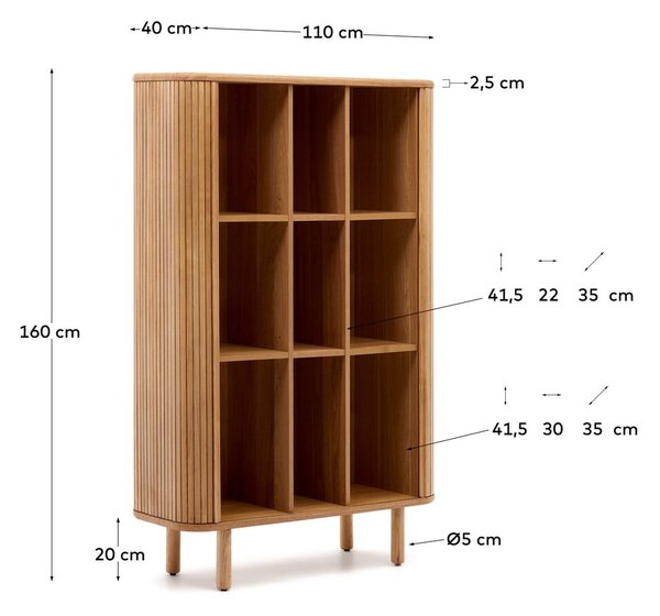 Skříň v dekoru jasanu s posuvnými dveřmi v přírodní barvě 110x160x40 cm Mailen – Kave Home