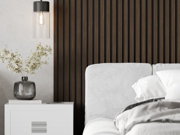 Mexen Lam-B, akustické stěnové lamely 275 × 30 cm, HDF deska 4 mm, technická dýha, ořech pálený, S100-275307-3015-024