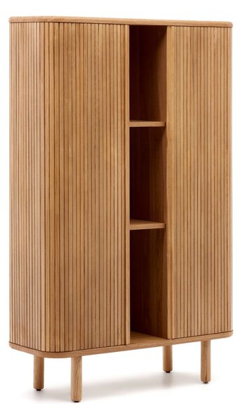 Skříň v dekoru jasanu s posuvnými dveřmi v přírodní barvě 110x160x40 cm Mailen – Kave Home
