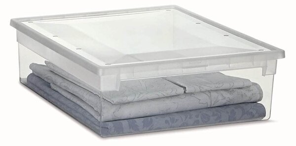 ADEO Úložný box s víkem, transparentní, na ložní prádlo TERRY 22l - 38 x 52 x 14 cm