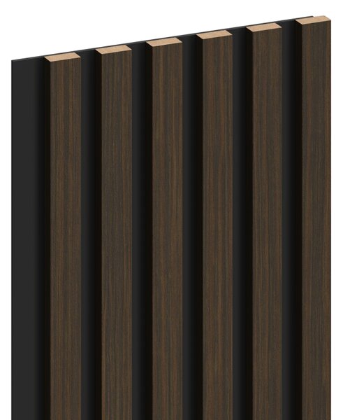 Mexen Lam-B, akustické stěnové lamely 275 × 30 cm, HDF deska 4 mm, technická dýha, ořech pálený, S100-275307-3015-024