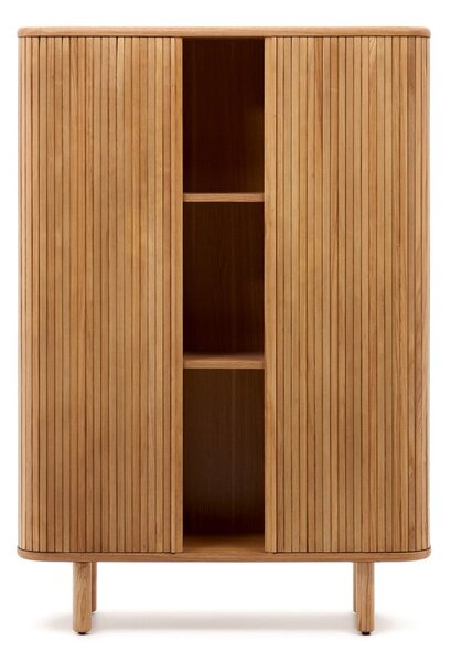 Skříň v dekoru jasanu s posuvnými dveřmi v přírodní barvě 110x160x40 cm Mailen – Kave Home