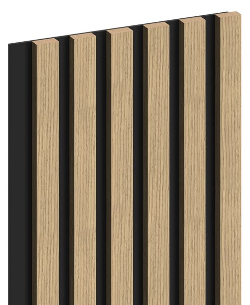 Mexen Lam-B, akustické stěnové lamely 275 × 30 cm, HDF deska 4 mm, technická dýha, ořech lněný, S100-275307-3015-015