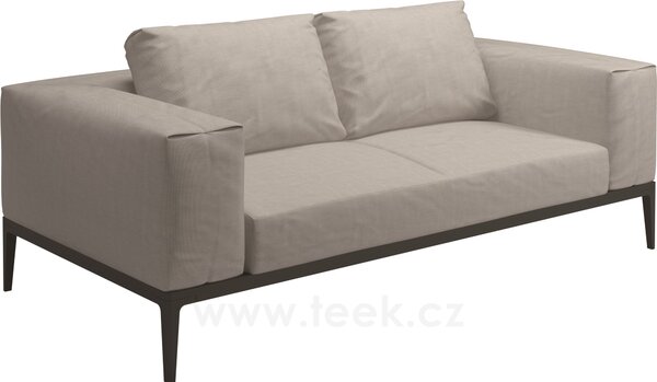 Gloster Dvoumístná pohovka Grid, Gloster, 206x103x85 cm, rám hliník barva meteor, sedáky kat. B barva dle vzorníku