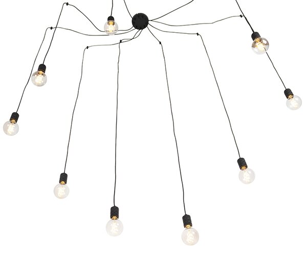 Designové závěsné svítidlo černé 9-světlo - Cavalux