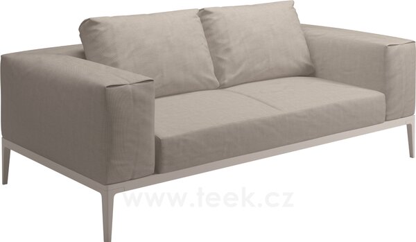 Gloster Dvoumístná pohovka Grid, Gloster, 206x103x85 cm, rám hliník barva meteor, sedáky kat. B barva dle vzorníku