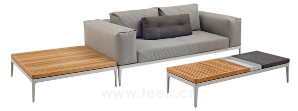 Gloster Dvoumístná pohovka Grid, Gloster, 206x103x85 cm, rám hliník barva meteor, sedáky kat. B barva dle vzorníku