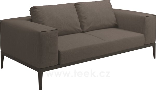Gloster Dvoumístná pohovka Grid, Gloster, 206x103x85 cm, rám hliník barva meteor, sedáky kat. B barva dle vzorníku