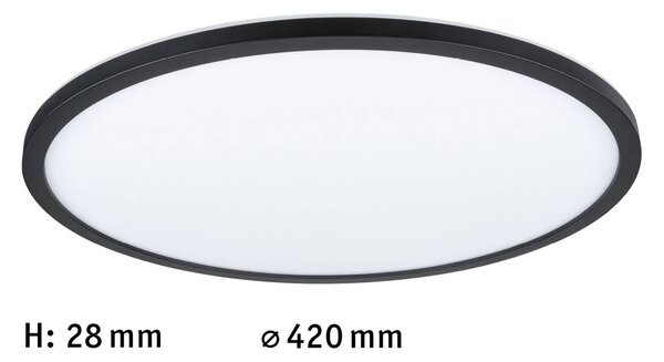 Paulmann Atria Shine panel 3-step černá 830 Ø42cm, stmívatelný, Černá, Obývací pokoj / jídelna, Plast, Moderní