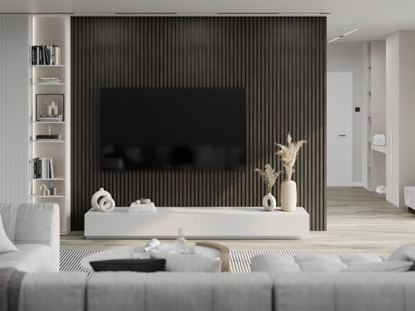 Mexen Lam-B, akustické stěnové lamely 275 × 30 cm, HDF deska 4 mm, technická dýha, ořech stříbřitý, S100-275307-3015-009