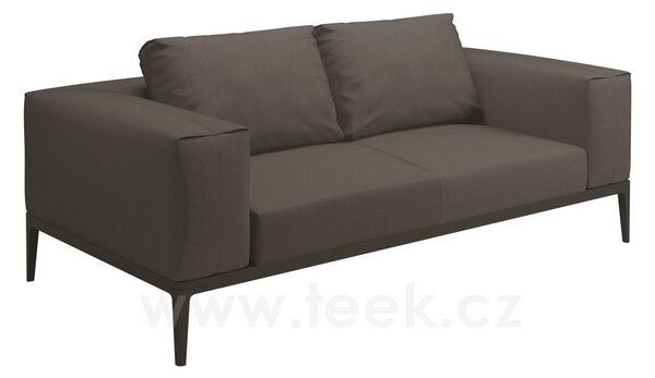 Gloster Dvoumístná pohovka Grid, Gloster, 206x103x85 cm, rám hliník barva meteor, sedáky kat. B barva dle vzorníku