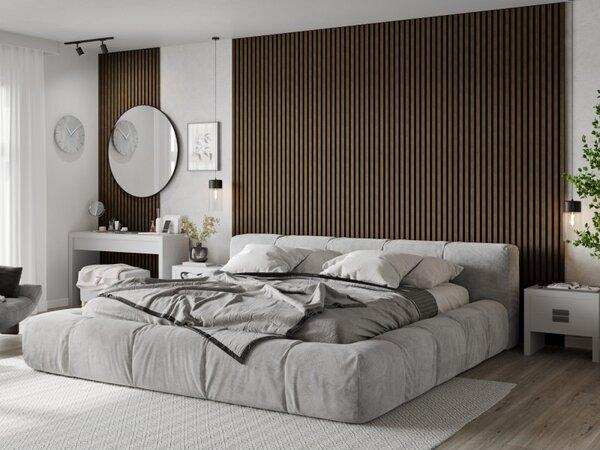Mexen Lam-B, akustické stěnové lamely 275 × 30 cm, HDF deska 4 mm, technická dýha, ořech přírodní, S100-275307-3015-016