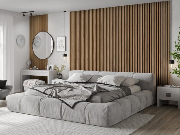 Mexen Lam-B, akustické stěnové lamely 275 × 30 cm, HDF deska 4 mm, technická dýha, ořech světlý, S100-275307-3015-017