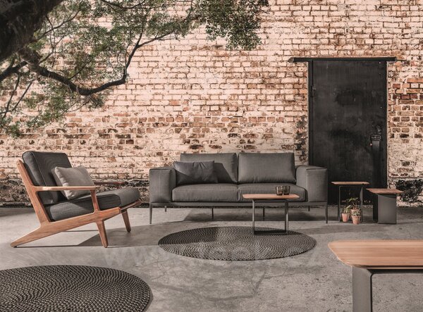 Gloster Dvoumístná pohovka Grid, Gloster, 206x103x85 cm, rám hliník barva meteor, sedáky kat. B barva dle vzorníku