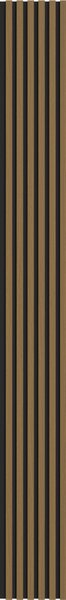 Mexen Lam-B, akustické stěnové lamely 275 × 30 cm, HDF deska 4 mm, technická dýha, teak zlatavý, S100-275307-3015-014