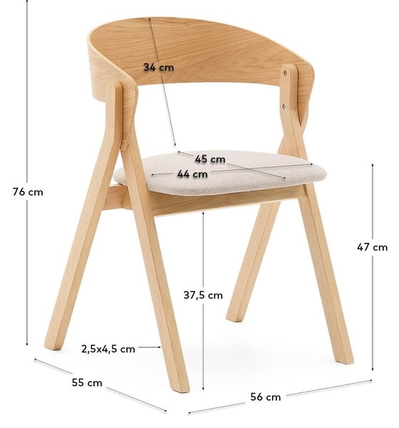 Jídelní židle v přírodní barvě Godia – Kave Home