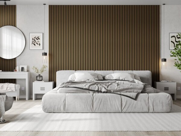 Mexen Lam-B, akustické stěnové lamely 275 × 30 cm, HDF deska 4 mm, technická dýha, teak zlatavý, S100-275307-3015-014