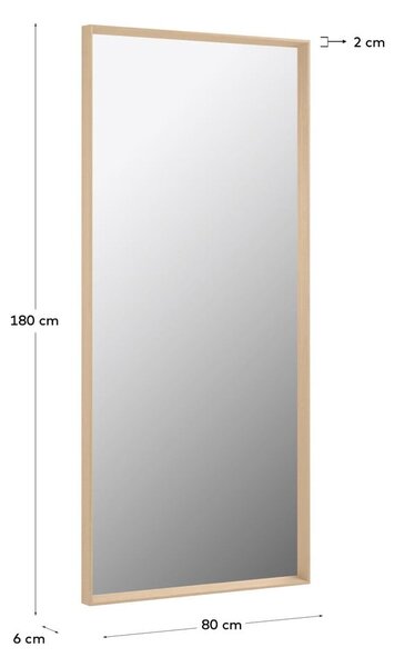 Nástěnné zrcadlo 80x180 cm Nerina Natural – Kave Home