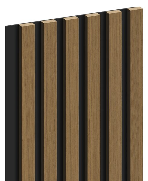 Mexen Lam-B, akustické stěnové lamely 275 × 30 cm, HDF deska 4 mm, technická dýha, teak zlatavý, S100-275307-3015-014