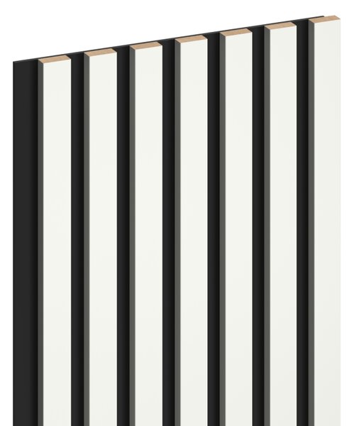 Mexen Lam-B, stěnové lamely 275 × 31,5 cm, HDF deska 4 mm, bílá lesklá, S100-275317-2812-054