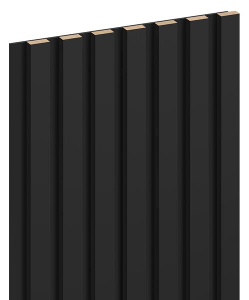 Mexen Lam-B, stěnové lamely 275 × 31,5 cm, HDF deska 4 mm, černá matná, S100-275317-2812-053