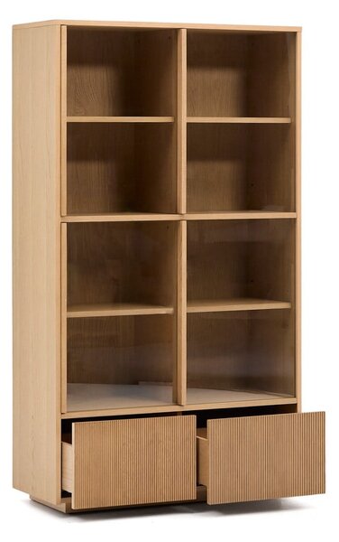 Vitrína v dekoru dubu s posuvnými dveřmi v přírodní barvě 100x174x40 cm Helvine – Kave Home