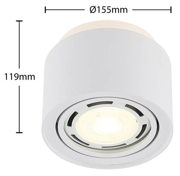 Arcchio Stropní svítidlo Walisa, Ø 15 cm, kulaté, bílé, sada 3 kusů, stmívatelný, Bílá / opál, Obývací pokoj / jídelna, Hliník, Moderní