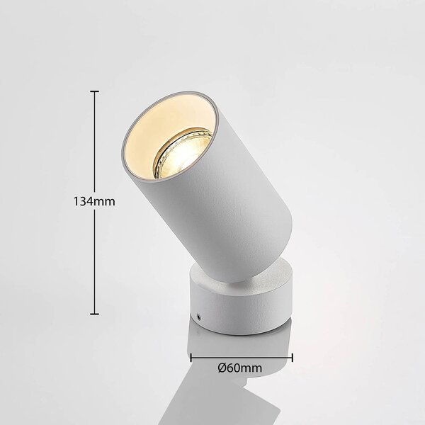 Arcchio Bodové svítidlo Brinja, sada 2 kusů, bílé, kulaté, Ø 6 cm, GU10, stmívatelný, Bílá / opál, Chodba, Hliník, Moderní