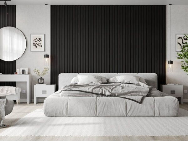 Mexen Lam-B, stěnové lamely 275 × 31,5 cm, HDF deska 4 mm, černá lesklá, S100-275317-2812-055