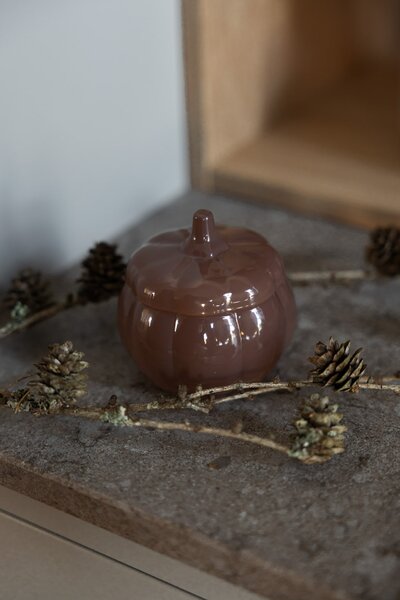 Skleněná dóza Dýně Brehult Brown 9 cm
