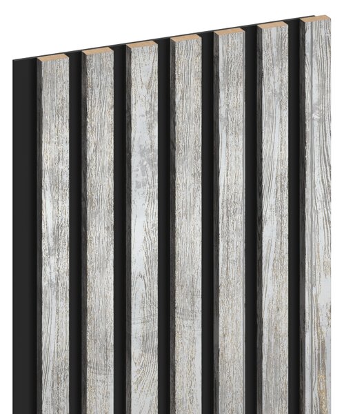 Mexen Lam-B, stěnové lamely 275 × 31,5 cm, HDF deska 4 mm, dub bělený, S100-275317-2812-064