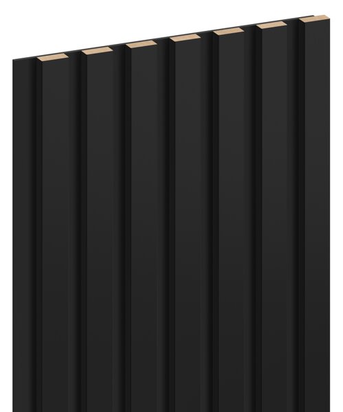 Mexen Lam-B, stěnové lamely 275 × 31,5 cm, HDF deska 4 mm, černá lesklá, S100-275317-2812-055