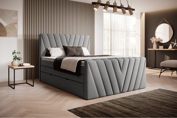 Eltap Čalouněná postel Candice s úložným prostorem Materiál a barva potahu: Nube 35 - tmavě zelená, Rozměr: 140x200