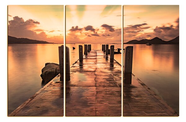 Obraz na plátně - Krásný západ slunce nad jezerem 1164FB (150x100 cm)