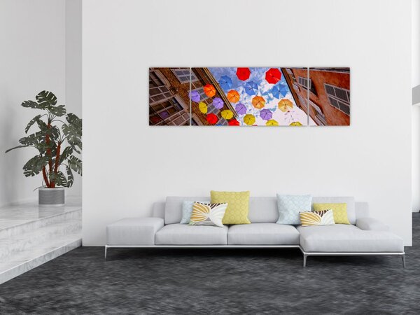 Obraz barevných deštníků (170x50 cm)