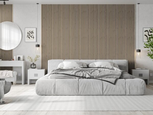 Mexen Lam-B, stěnové lamely 275 × 31,5 cm, HDF deska 4 mm, dub perlový, S100-275317-2812-058