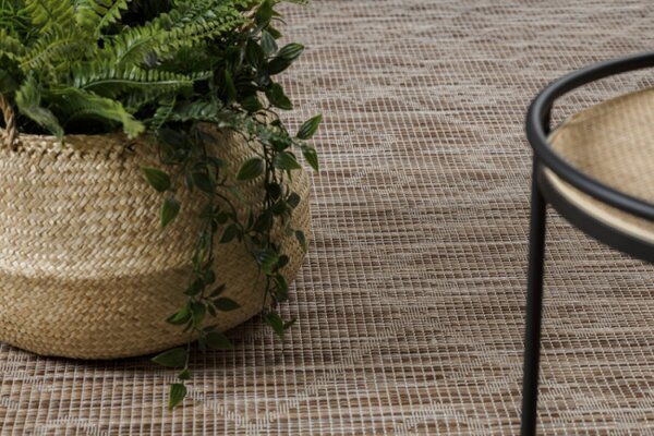 Koberec šňůrkový SIZAL PATIO ploské tkaní 3077 Boho - přírodní / béžový