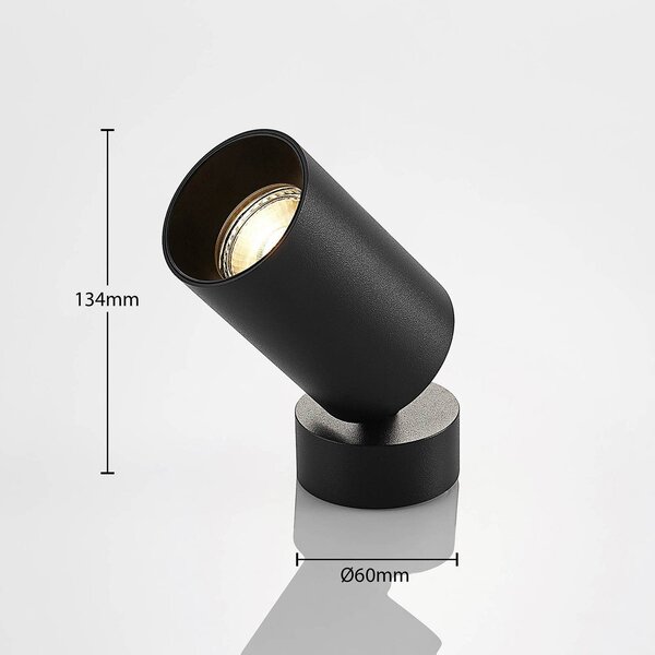 Arcchio reflektor Brinja, sada 2 ks, černý, kulatý, Ø 6 cm, GU10, stmívatelný, Černá, Chodba, Hliník, Moderní