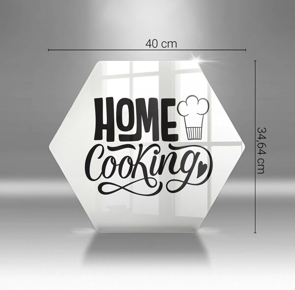 Skleněná deska do kuchyně Nápis home cooking