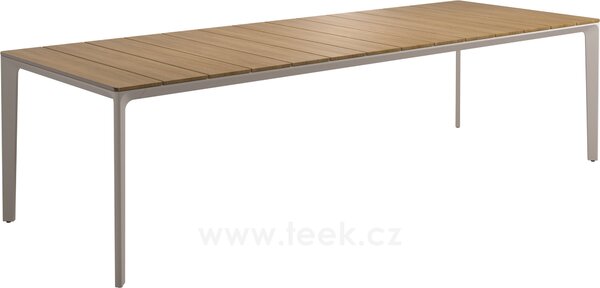 Gloster Jídelní stůl Carver, Gloster, obdélníkový 280x100x73 cm, rám hliník barva meteor, deska teak