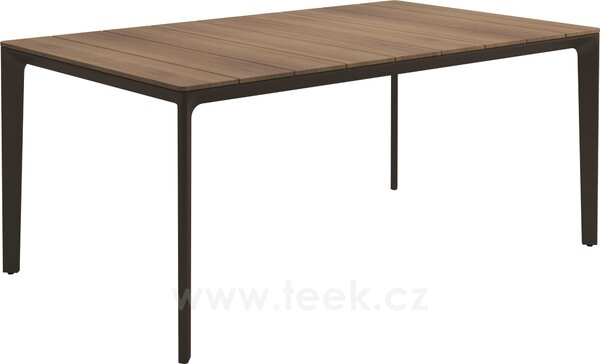 Gloster Jídelní stůl Carver, Gloster, obdélníkový 170x100x73 cm, rám hliník barva meteor, deska teak