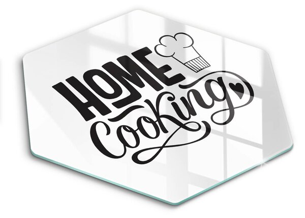 Skleněná deska do kuchyně Nápis home cooking