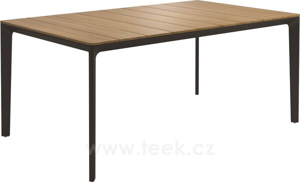 Gloster Jídelní stůl Carver, Gloster, obdélníkový 170x100x73 cm, rám hliník barva meteor, deska teak