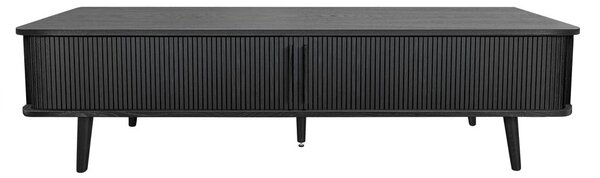Černý TV stolek v dekoru dubu 178x50x40 cm Rove – Woodman