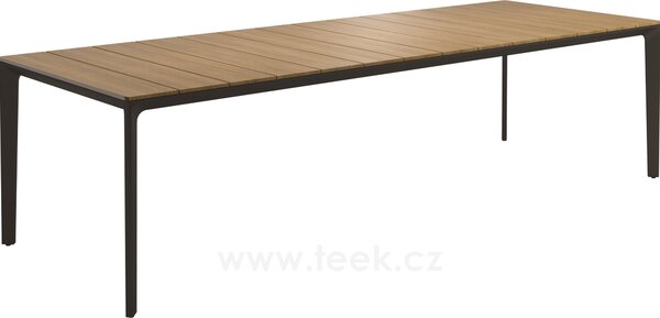 Gloster Jídelní stůl Carver, Gloster, obdélníkový 280x100x73 cm, rám hliník barva meteor, deska teak
